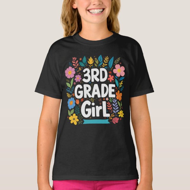 Camiseta Garota do 3º ano de volta à escola (Frente)