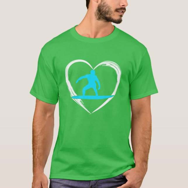 Camiseta garota do amor de surfe (Frente)