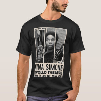 Camiseta garota do cartaz do concerto de jazz de Nina