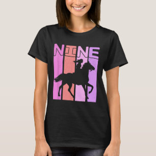 Camiseta Garota do Cavalo 9º Aniversário com Horseback a An