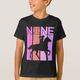 Camiseta Garota do Cavalo 9º Aniversário com Horseback a An