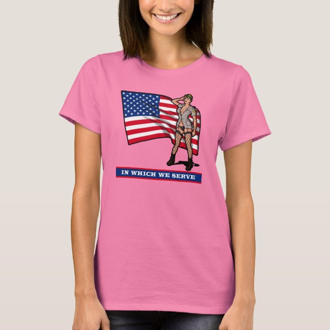 CAMISETA GAROTA DO EXÉRCITO COM BANDEIRA (Frente)