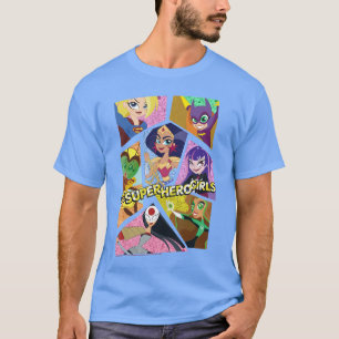 Camiseta garota do grupo de colagem das Super Hero Girls da