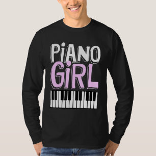 Camiseta Garota do Piano Pianista Música Tecladista Música