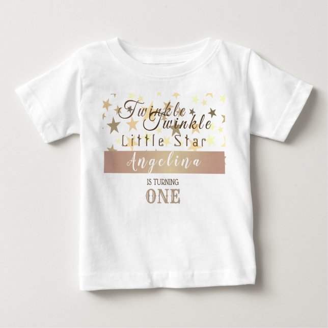 Camiseta Garota do primeiro aniversario Twinkle Star (Frente)