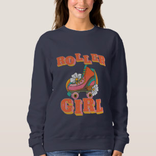 Camiseta garota do rolo patinação vintage