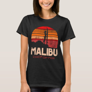 Camiseta Garota do surf Sunset de praia de Malibu