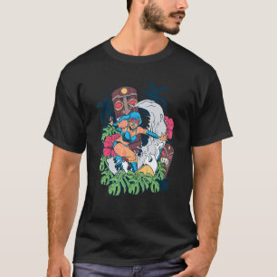 Camiseta Garota do Surfista Polinésia Hawaiian Beach Women'