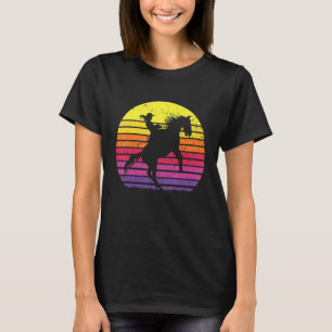 Camiseta Garota do Texas Ranking Horse Andando em Sunset Re
