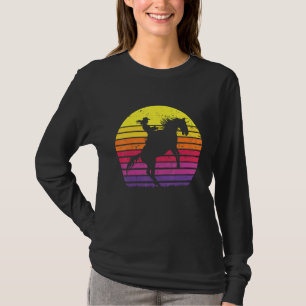Camiseta Garota do Texas Ranking Horse Andando em Sunset Re