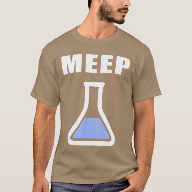 Camiseta Garota do tubo de ensaio de ciência engraçada Meep (Frente)