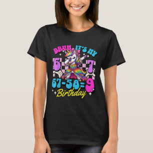 Camiseta Garota do Unicórnio de 67-589 Aniversário de 9 Ano