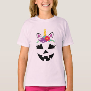 Camiseta Garota do Unicórnio Jack o Lanterna Pumpkin no Ha