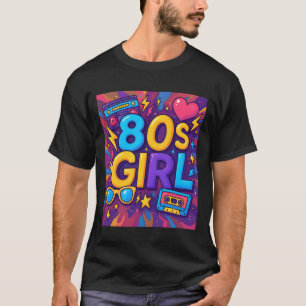 Camiseta Garota dos Anos 80 Antiga Escola Estilo Retro Vibe
