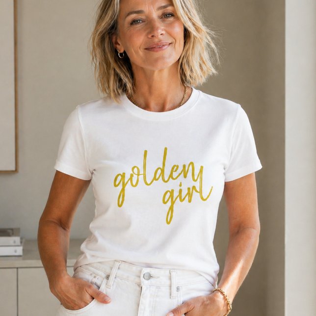 Camiseta Garota Dourada | Roteiro Dourado Moderno (Criador carregado)