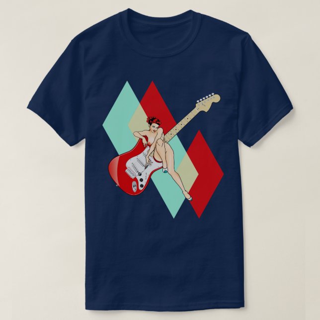 Camiseta Garota e Elétrica do Meio século Clássico (Frente do Design)