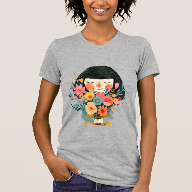 Camiseta Garota e Flores Perfumadas (Frente)