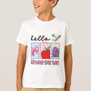 Camiseta Garota Elegante De Volta à Escola Olá Jardim de In