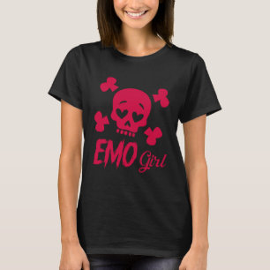 Camiseta Garota Emo Caveira Rosa Cena Gótica Garoto Música