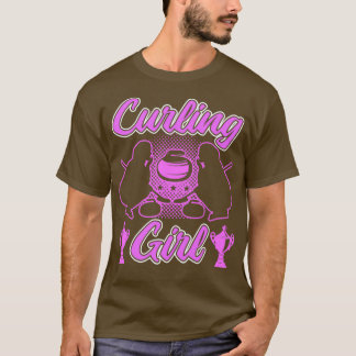 Camiseta Garota Engraçada Curling Gift