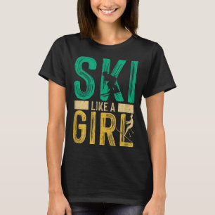 Camiseta Garota engraçada de esqui esqui neve esportes de i
