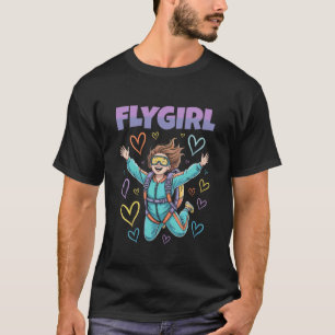 Camiseta Garota Engraçada de Paraquedismo Pular de Paraqued