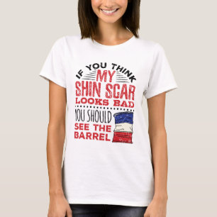 Camiseta Garota Engraçada do Barrel Racing Shin Scar Rodeo
