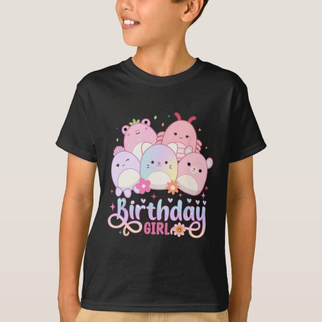 Camiseta Garota Esquadrão de Aniversário Meninas Mallow Bon (Frente)