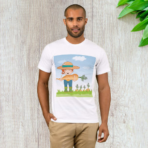 Camiseta Garota Fazendedora com Jardinagem de Cenoura Gigan