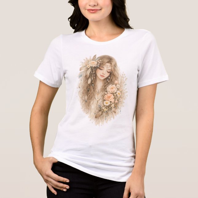 Camiseta Garota Floral Boho (Frente)