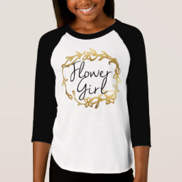 Camiseta Garota Floral Ouro Chic