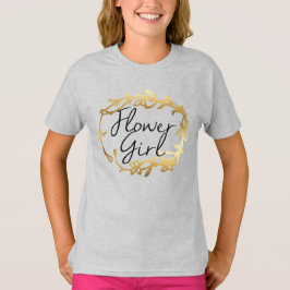 Camiseta Garota Floral Ouro Chic