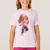 Garota Fofa Dançarina de Hip Hop Anime - rosa lega