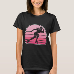 Camiseta Garota Fofo de Patins no Retro Sunset Estética