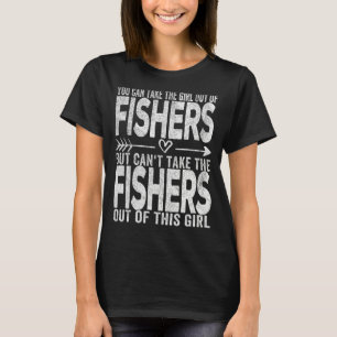 Camiseta Garota Fora De Fishers Indiana Hometown Fishers