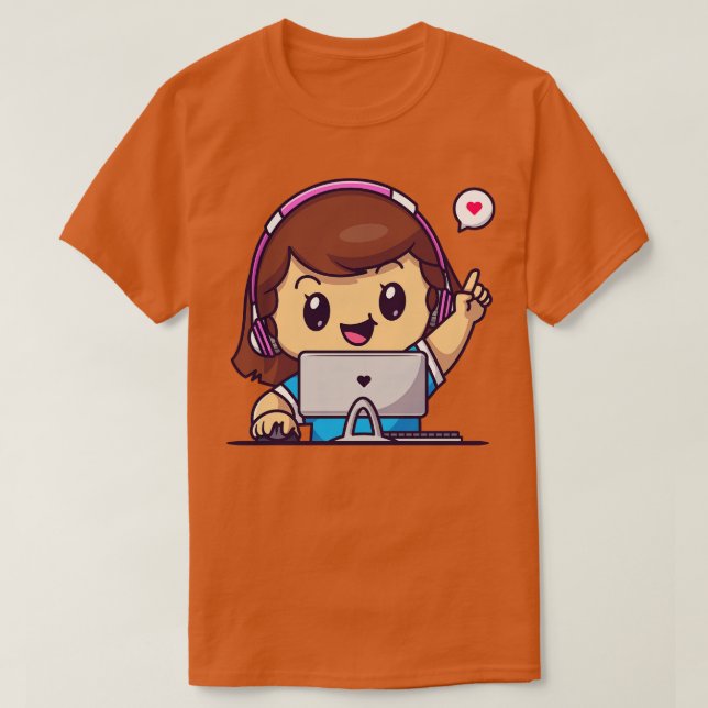 Camiseta Garota Gamer Bonita Reproduzindo Cartografia de Co (Frente do Design)