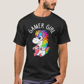 Camiseta Garota Gamer Unicórnio de Jogos Vídeo Game Fofo re