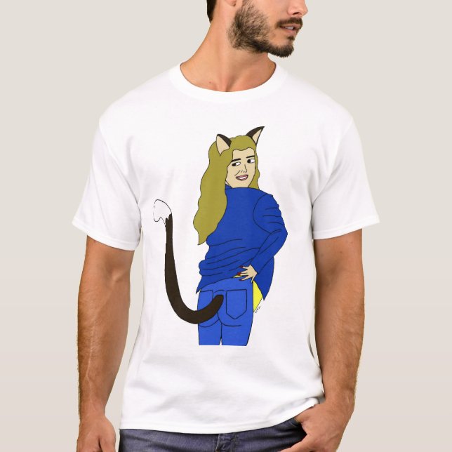 Camiseta garota-gato      (Frente)