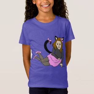 Camiseta garota-gato 
