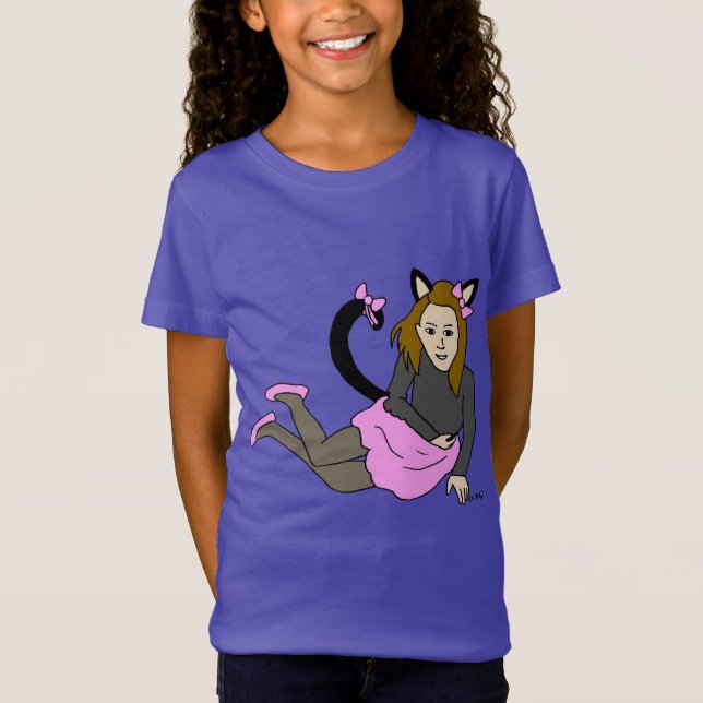 Camiseta garota-gato  (Frente)