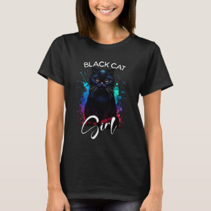Camiseta Garota Gato Gata Preta Mal-Humorada