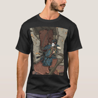 Camiseta Garota Geisha Samurai Com Arco E Katana.