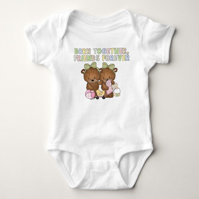 Camiseta Garota Gêmea Amigos Bear (Frente)