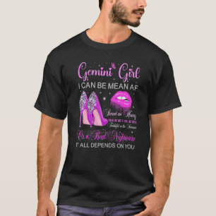 Camiseta Garota Gemini Aniversário Alto Saltos Derrubando L