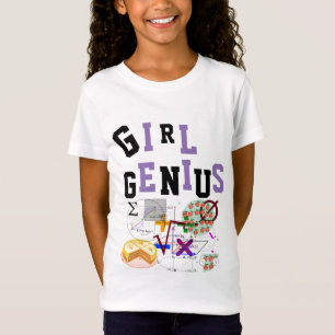 Camiseta GAROTA GENIUS Tshirt Science Maths NAME
