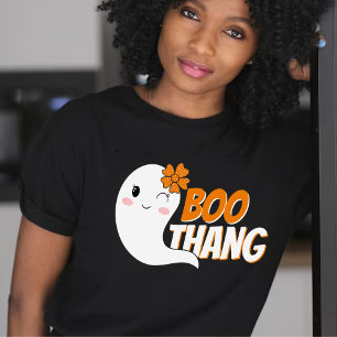 Camiseta Garota Ghost Boo Thang Black Halloween