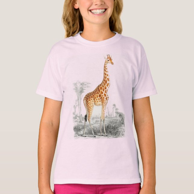 Camiseta Garota-girafa-gira-branca (Frente)