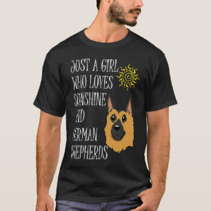 Camiseta Garota Gosta De German shepherd Cachorro Gelado