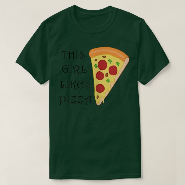 Camiseta Garota Gosta De Pizza Engraçada Pizza Chef Comida  (Frente do Design)