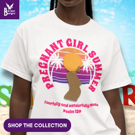 Camiseta GAROTA GRÁVIDA, VERÃO, Bíblia cristã Verso